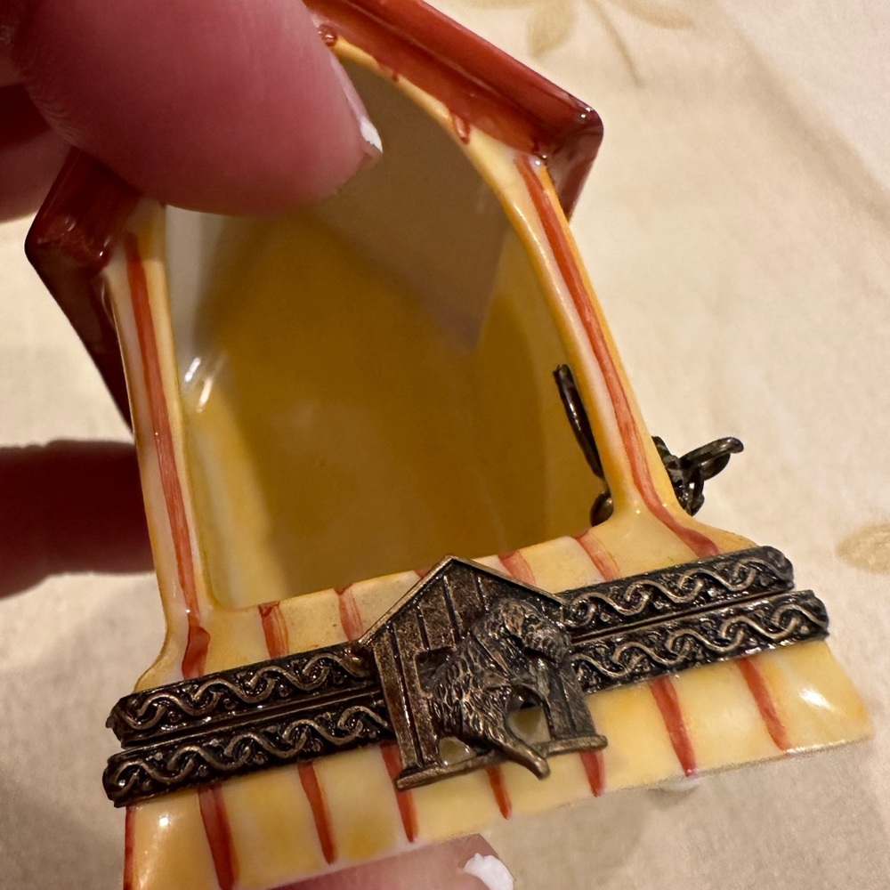 Limoges France Porcelain Dog Puppy Dalmation Doghouse Pierre Arguie Trinket Box. - Picture 10 of 11